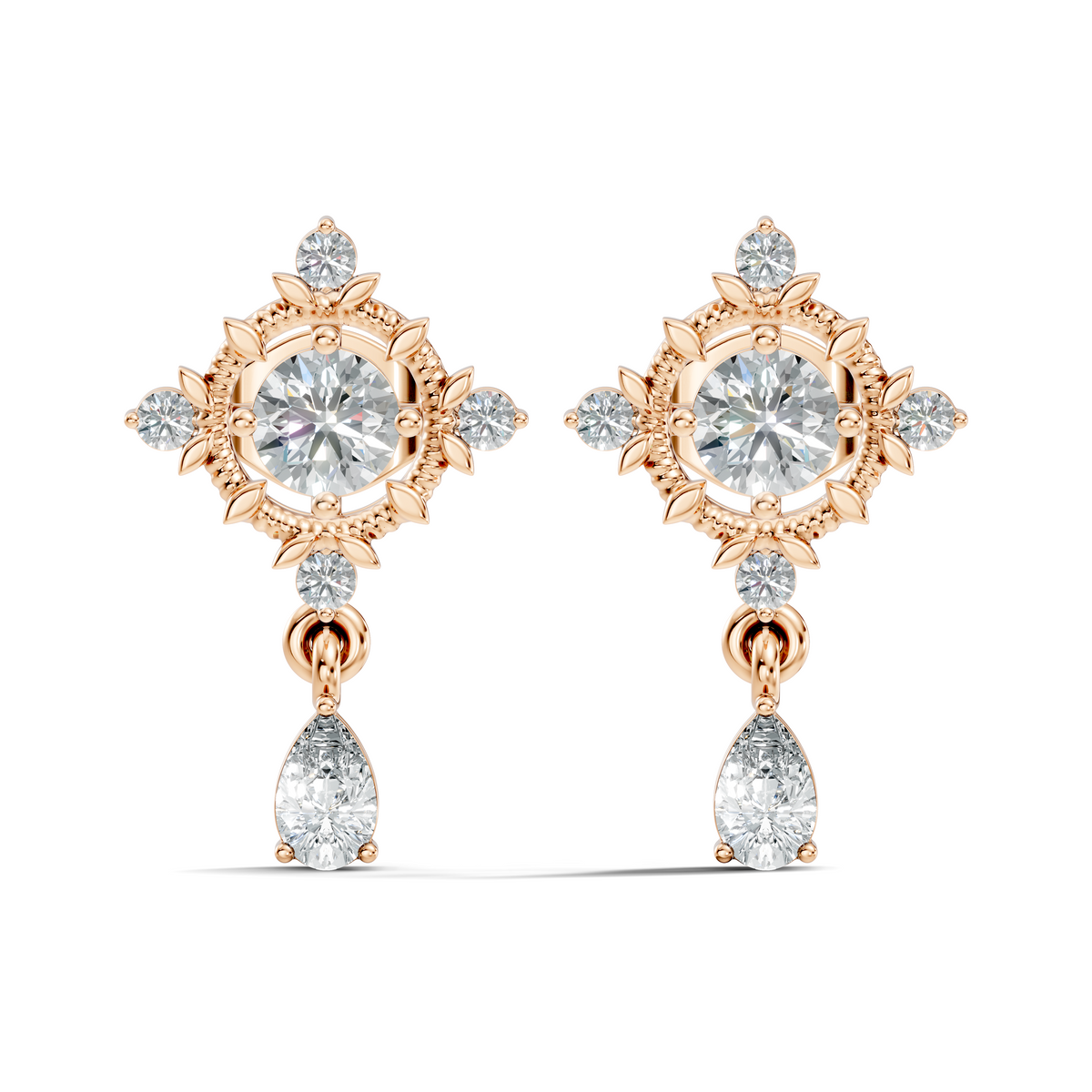 Natural & Lab Grown Round And Pear Shape Diamond For Classic Vintage Sparkling Diamond Earrings - HIGHCARAT DIAMONDS
