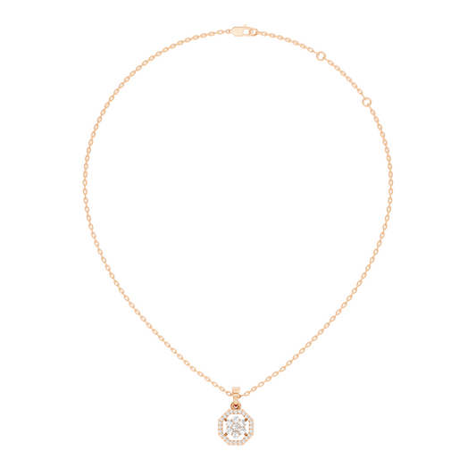 Elegant Round Cut Diamond Pendant In 14K Gold Affordable Gift for Women - HIGHCARAT DIAMONDS