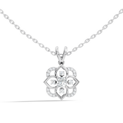 Round Diamond Necklace pendant In 18K Solid Gold Perfect Gift For Anniversary - HIGHCARAT DIAMONDS