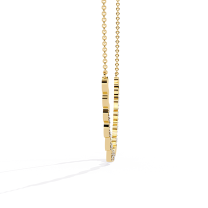 Designer diamond necklace with flowing wave silhouette