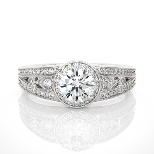 Round Cut  Lab Grown Diamond Wedding Ring for Her, 14k-18k Solid Gold Options Available and  Wear Everyday Basis - HIGHCARAT DIAMONDS