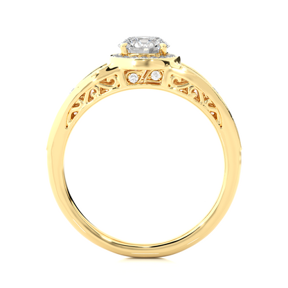 Round Cut  Lab Grown Diamond Wedding Ring for Her, 14k-18k Solid Gold Options Available and  Wear Everyday Basis - HIGHCARAT DIAMONDS