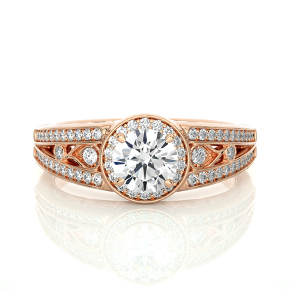 Round Cut  Lab Grown Diamond Wedding Ring for Her, 14k-18k Solid Gold Options Available and  Wear Everyday Basis - HIGHCARAT DIAMONDS