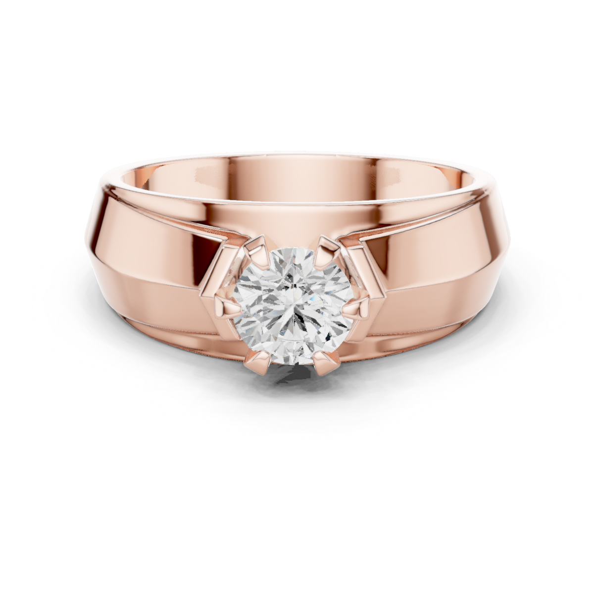 Lab Grown Round Shape Diamond For Men Diamond Ring - HIGHCARAT DIAMONDS