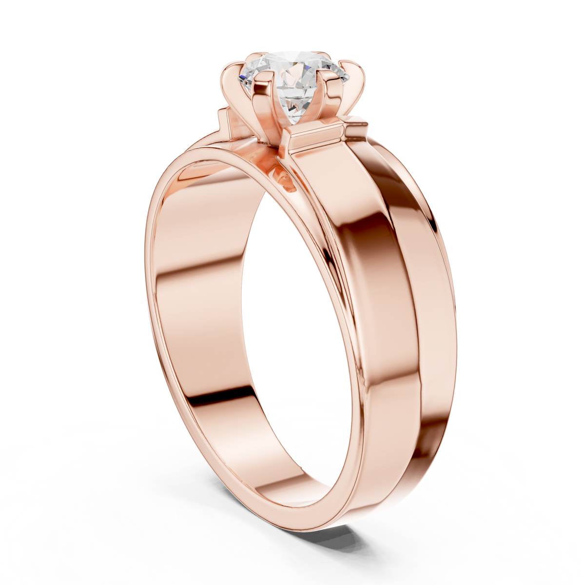 Lab Grown Round Shape Diamond For Men Diamond Ring - HIGHCARAT DIAMONDS