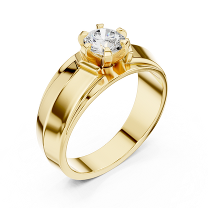 Lab Grown Round Shape Diamond For Men Diamond Ring - HIGHCARAT DIAMONDS