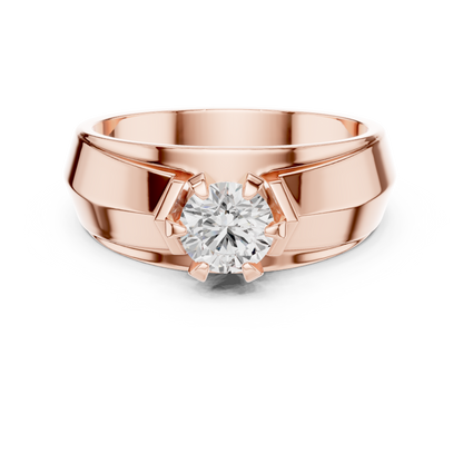 Lab Grown Round Shape Diamond For Men Diamond Ring - HIGHCARAT DIAMONDS