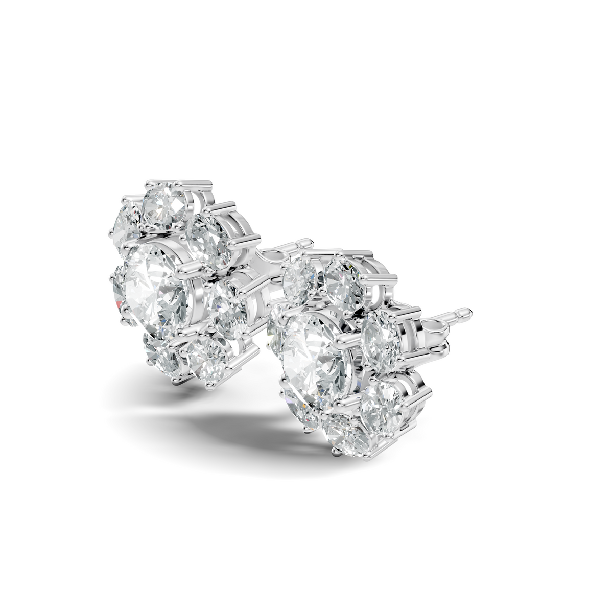 Oval Shape 8.44 CT Round Cut Diamond Delicate Classic Prong Set Dainty Stud Earring Gift for Women's - HIGHCARAT DIAMONDS
