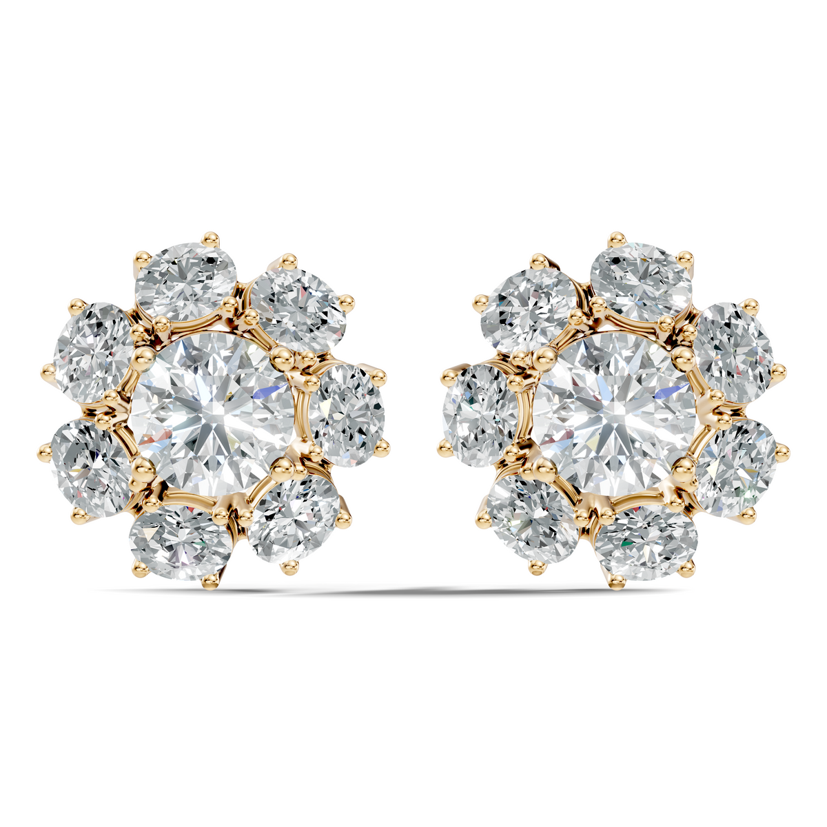 Oval Shape 8.44 CT Round Cut Diamond Delicate Classic Prong Set Dainty Stud Earring Gift for Women's - HIGHCARAT DIAMONDS