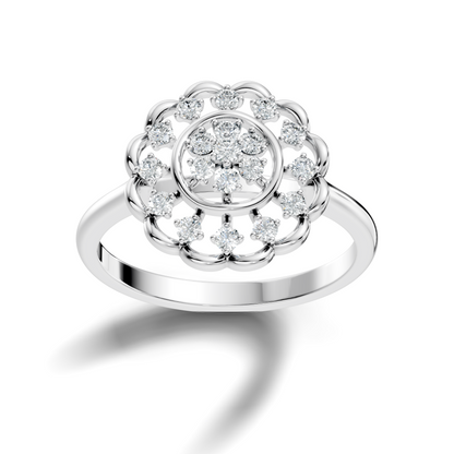 Round Cut Lab Grown & Natural Diamond Unique Flower Shape Dainty Wedding Wear Ring For Women's - HIGHCARAT DIAMONDS