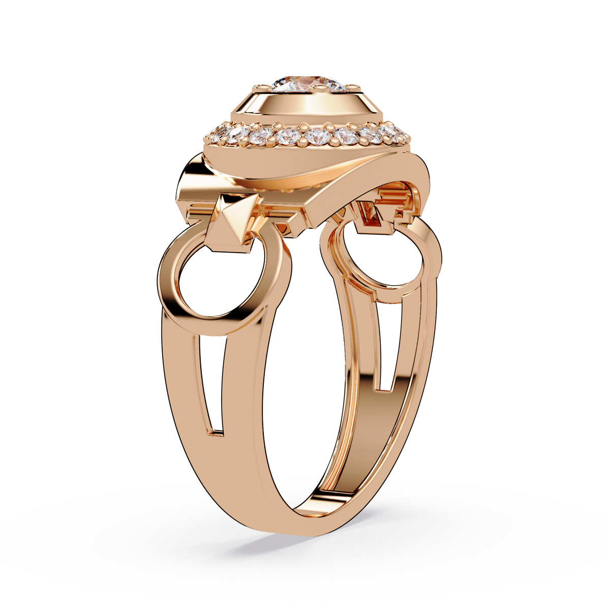 Round Cut Lab Grown Prong Set Men's Diamond Signet Ring - HIGHCARAT DIAMONDS