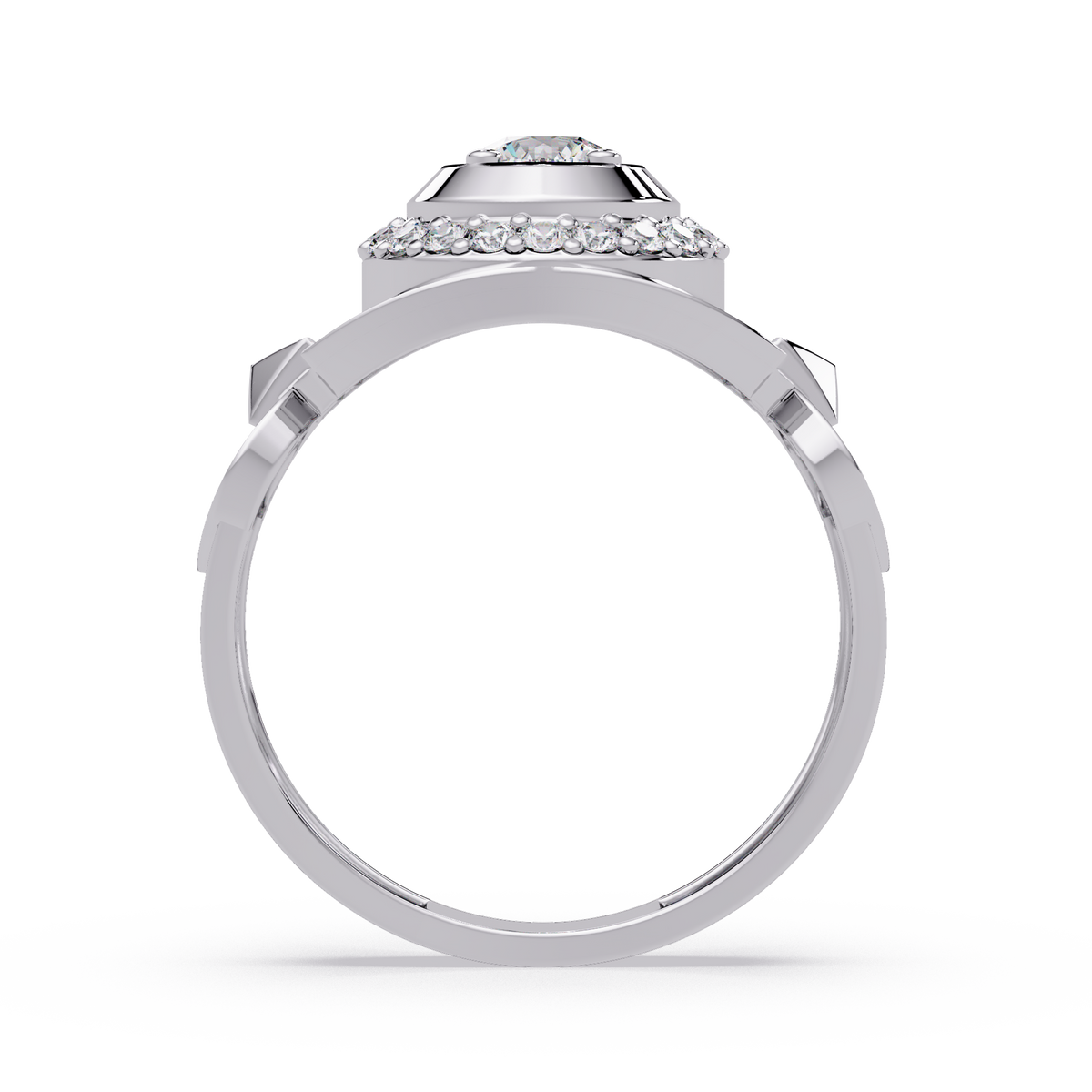 Round Cut Lab Grown Prong Set Men's Diamond Signet Ring - HIGHCARAT DIAMONDS