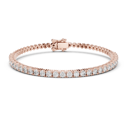 Round Cut Lab Grown Prong Set Tennis Diamond Bracelet - HIGHCARAT DIAMONDS