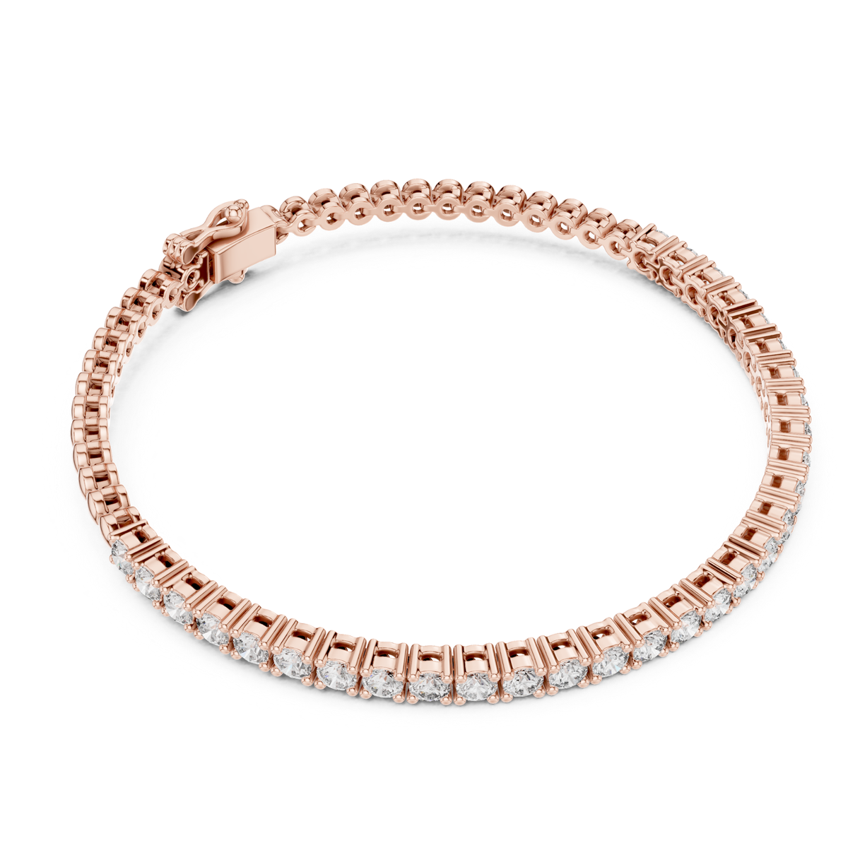 Round Cut Lab Grown Prong Set Tennis Diamond Bracelet - HIGHCARAT DIAMONDS