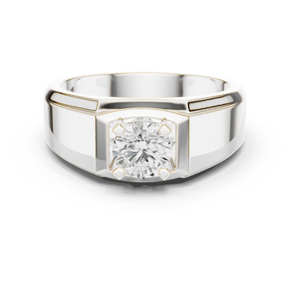 18k Solid Rose Gold Round Cut Lab Grown Diamond Sizzling Sparkling Every Day Classic Diamond Ring for Men - HIGHCARAT DIAMONDS