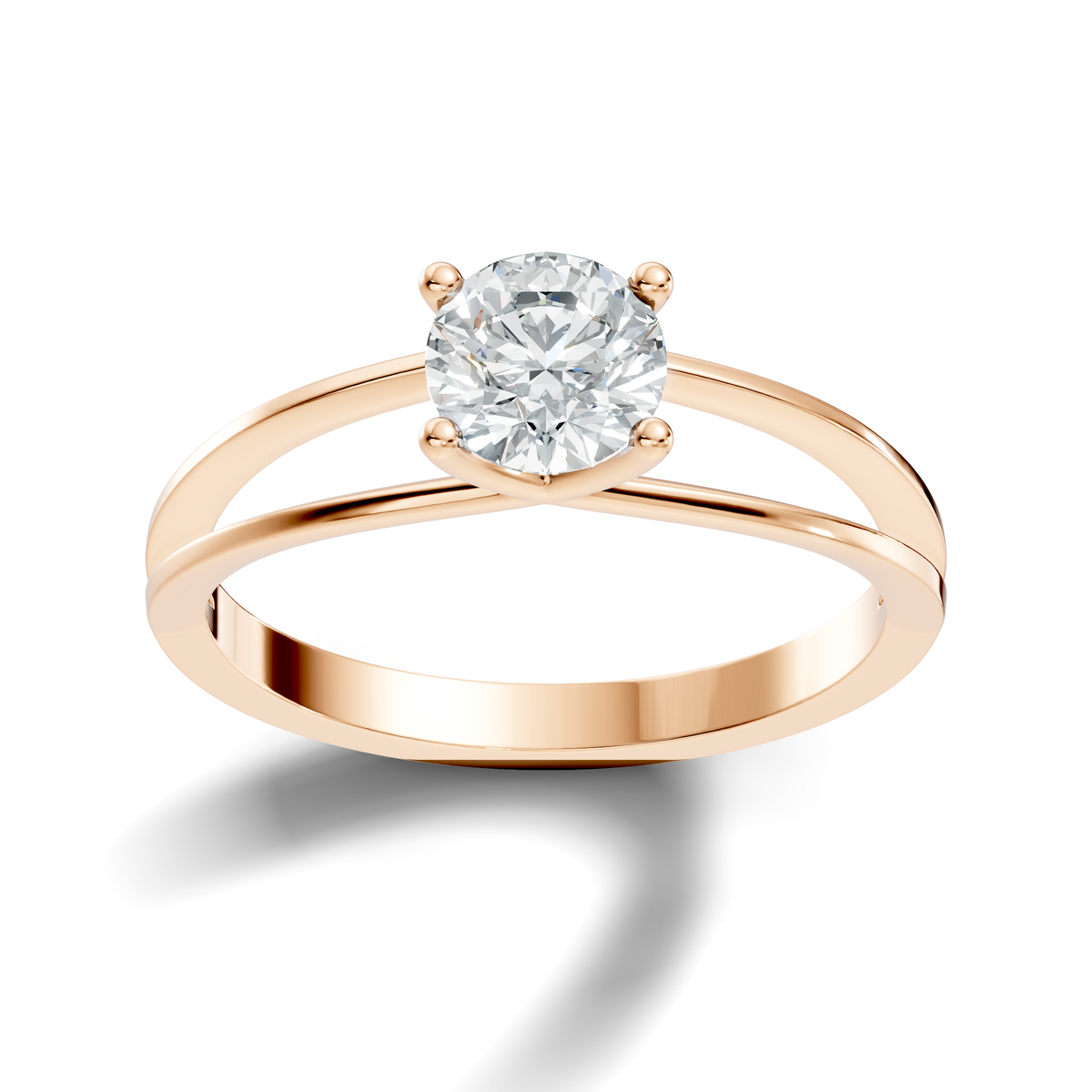 Front view of round cut lab grown diamond cluster ring