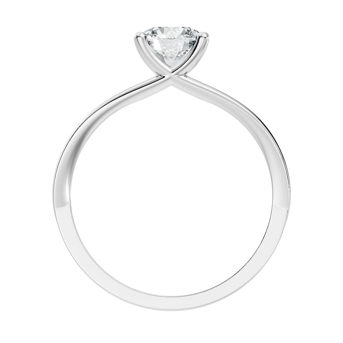 Round shape diamond ring with solitaire center and cluster setting