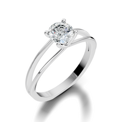 Solitaire Round Cut Lab Grown Diamond Vintage Delicate Cluster Stunning Daily Wear Ring For Her - HIGHCARAT DIAMONDS