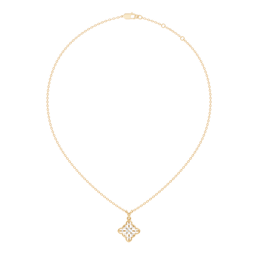 0.14 Carat Round Cut Diamond Pendant in 18K Solid Yellow Gold Perfect Gift for Her - HIGHCARAT DIAMONDS