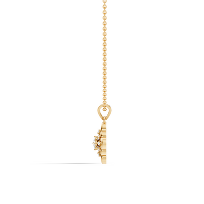 0.14 Carat Round Cut Diamond Pendant in 18K Solid Yellow Gold Perfect Gift for Her - HIGHCARAT DIAMONDS