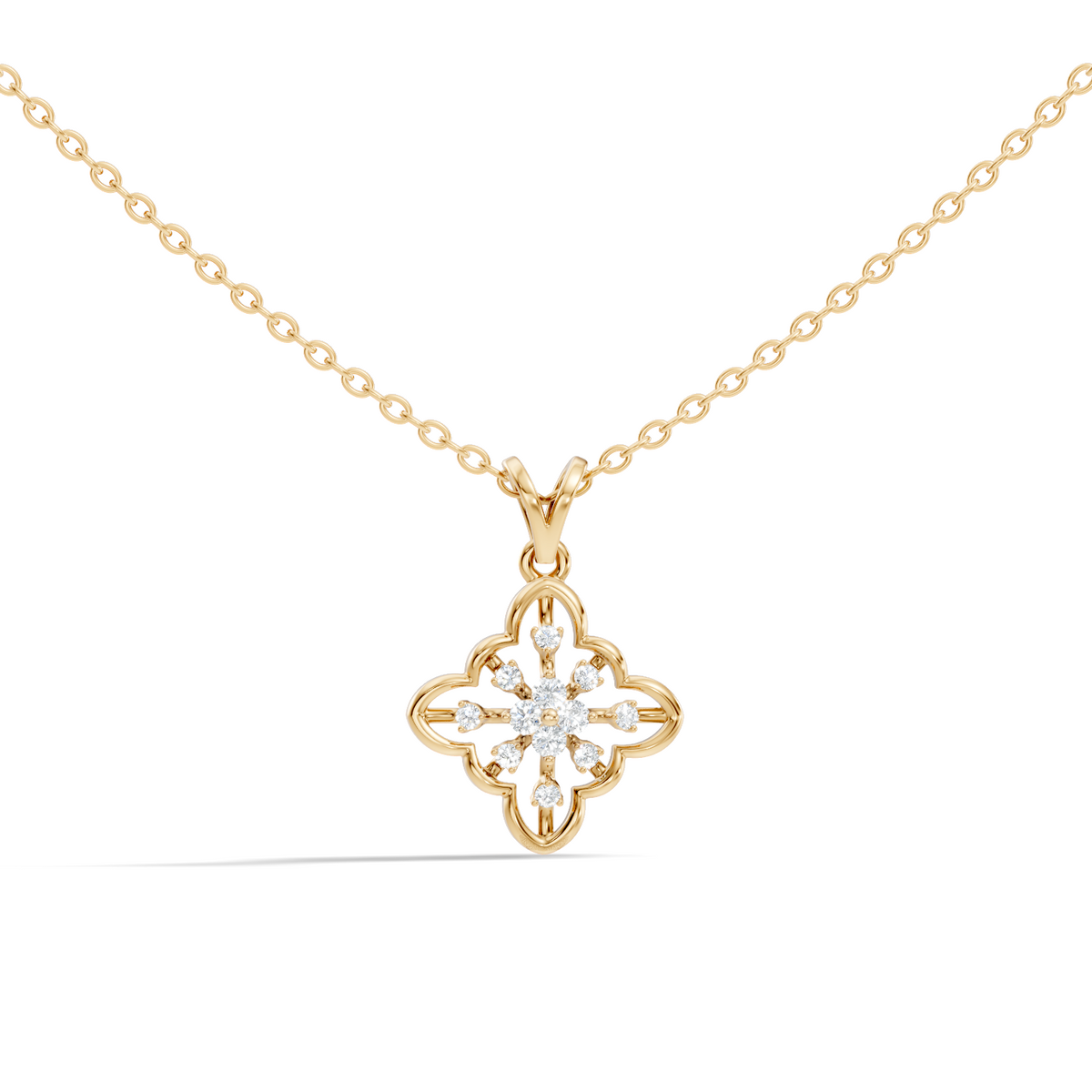 0.14 Carat Round Cut Diamond Pendant in 18K Solid Yellow Gold Perfect Gift for Her - HIGHCARAT DIAMONDS