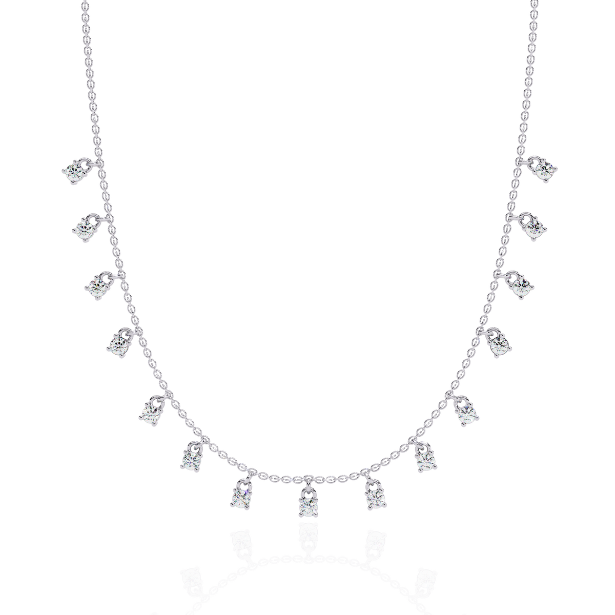 Round Cut Lab Grown and Natural Diamond Elegant Dainty Cluster Minimalist Classic Necklace - HIGHCARAT DIAMONDS