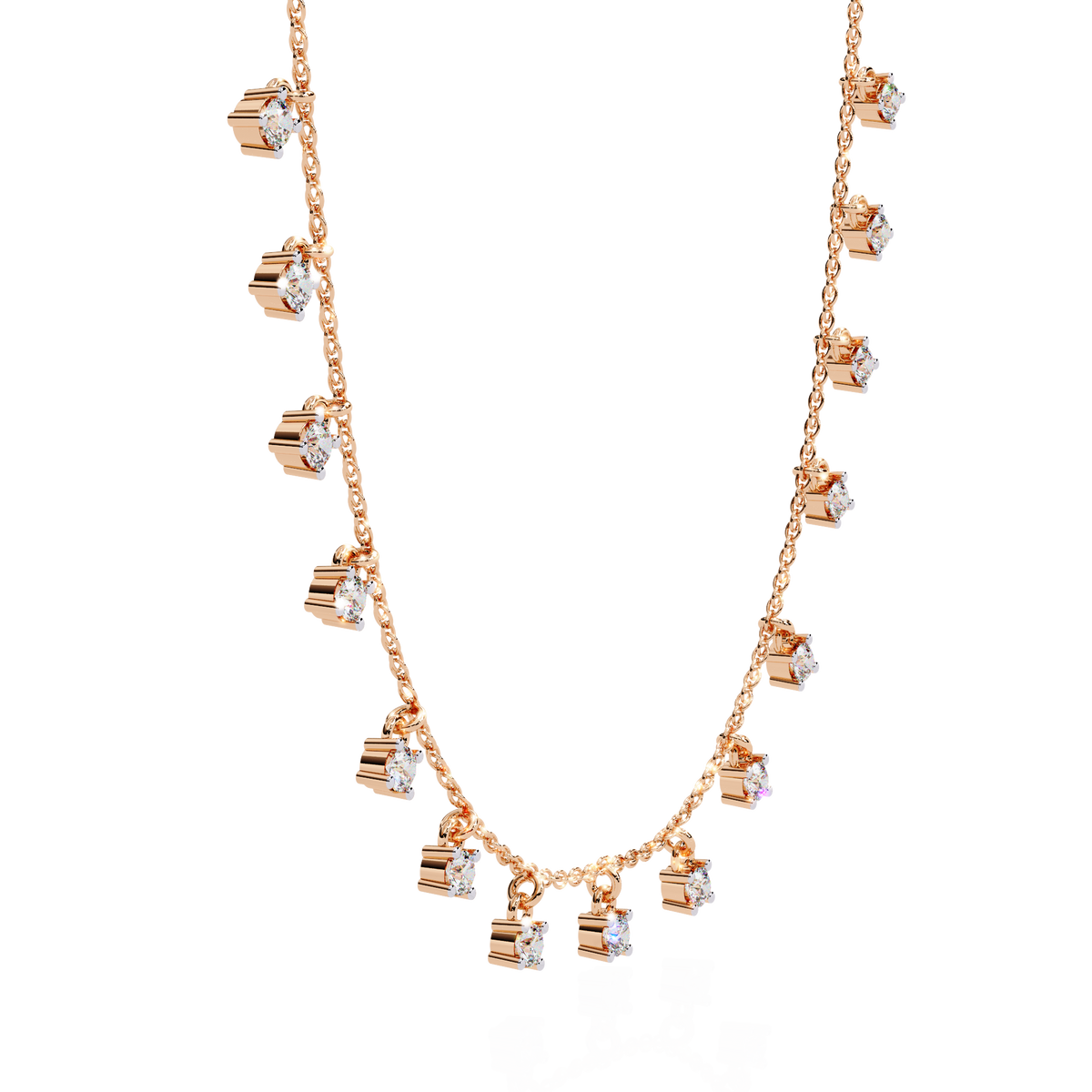 Round Cut Lab Grown and Natural Diamond Elegant Dainty Cluster Minimalist Classic Necklace - HIGHCARAT DIAMONDS