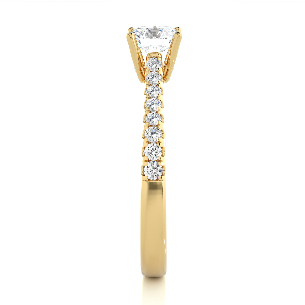 Round Cut Lab grown Diamond,14k solid rose gold   Engagement Accented  Ring For Special - HIGHCARAT DIAMONDS