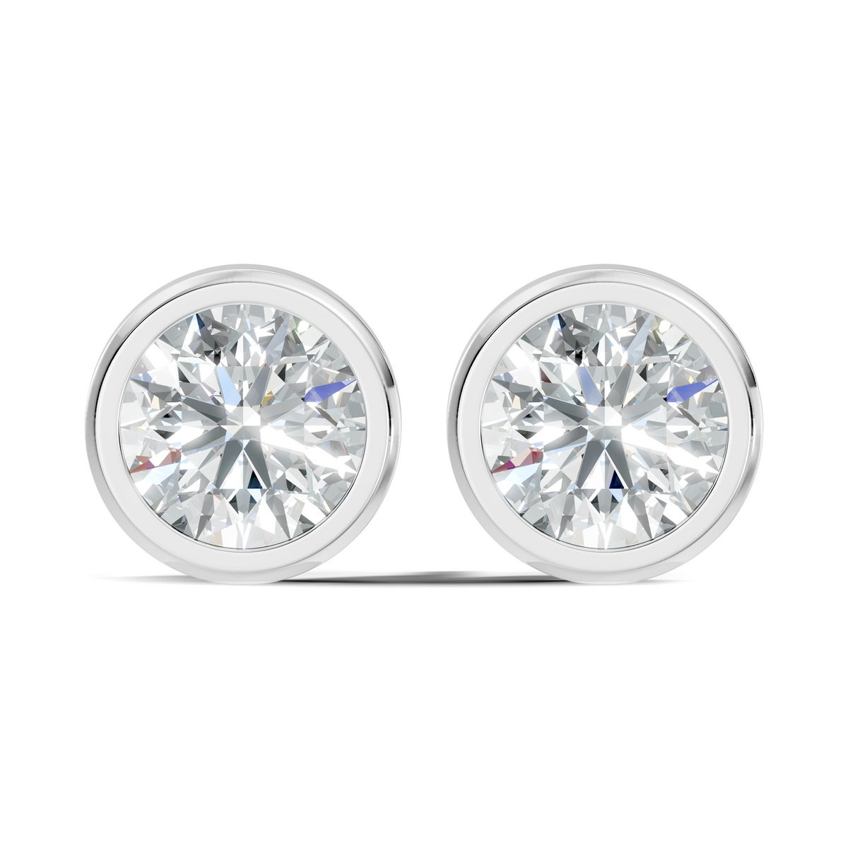 Round Shape Lab Grown Diamond 10k Solid Gold Diamond Earrings For New Party Wear Look For Women - HIGHCARAT DIAMONDS
