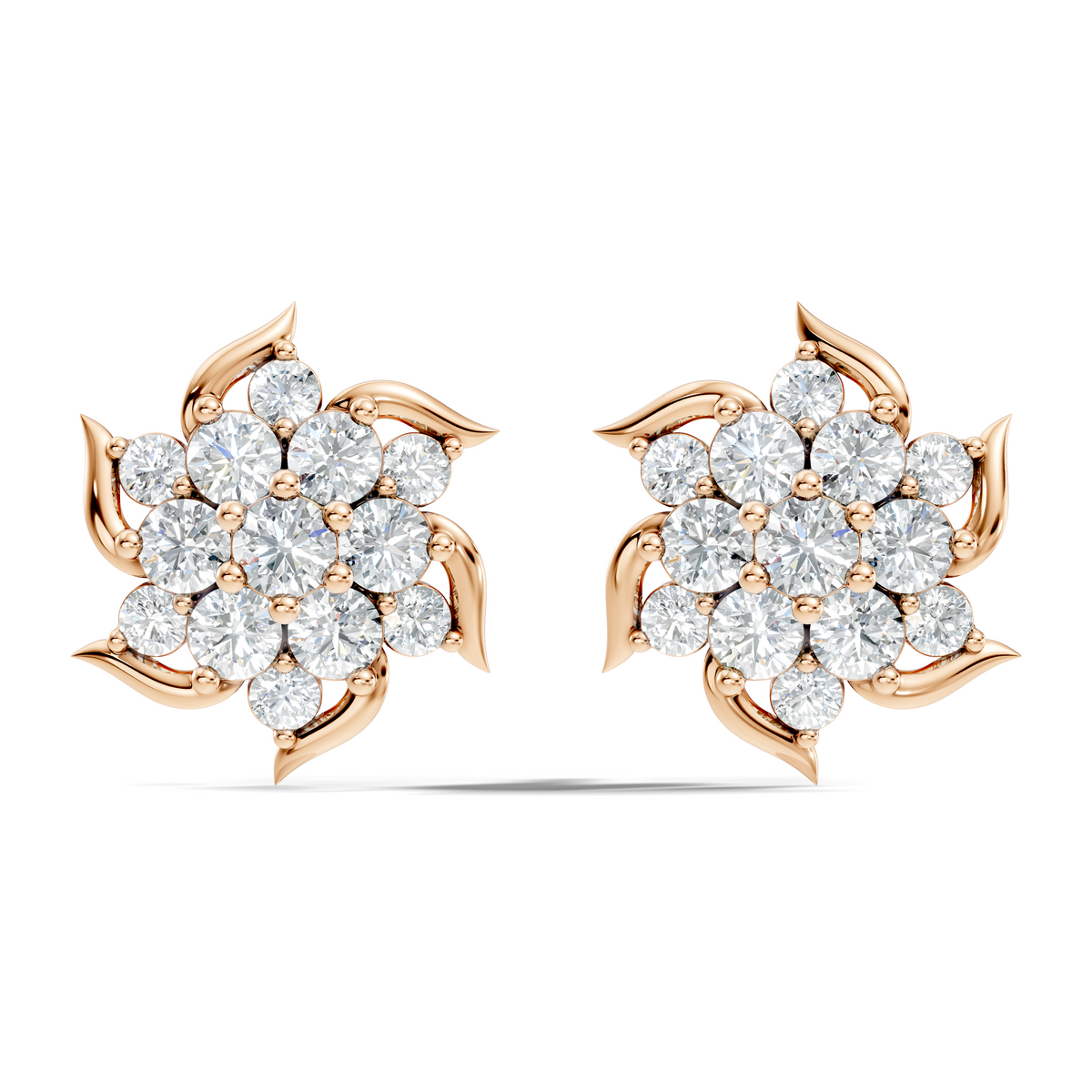 Round Shape 1.24 Ct Lab Grown & Natural Diamond 14k Solid Gold Elegance Vintage Engagement Earring For Women - HIGHCARAT DIAMONDS