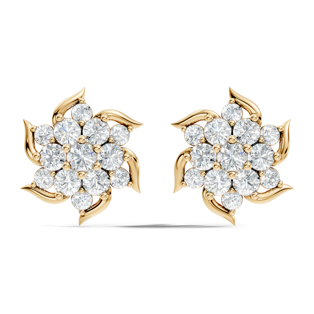 Round Shape 1.24 Ct Lab Grown & Natural Diamond 14k Solid Gold Elegance Vintage Engagement Earring For Women - HIGHCARAT DIAMONDS