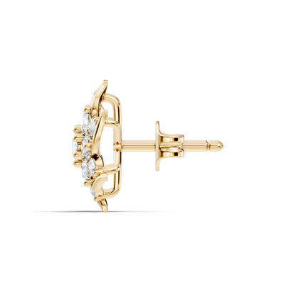 Round Shape 1.24 Ct Lab Grown & Natural Diamond 14k Solid Gold Elegance Vintage Engagement Earring For Women - HIGHCARAT DIAMONDS
