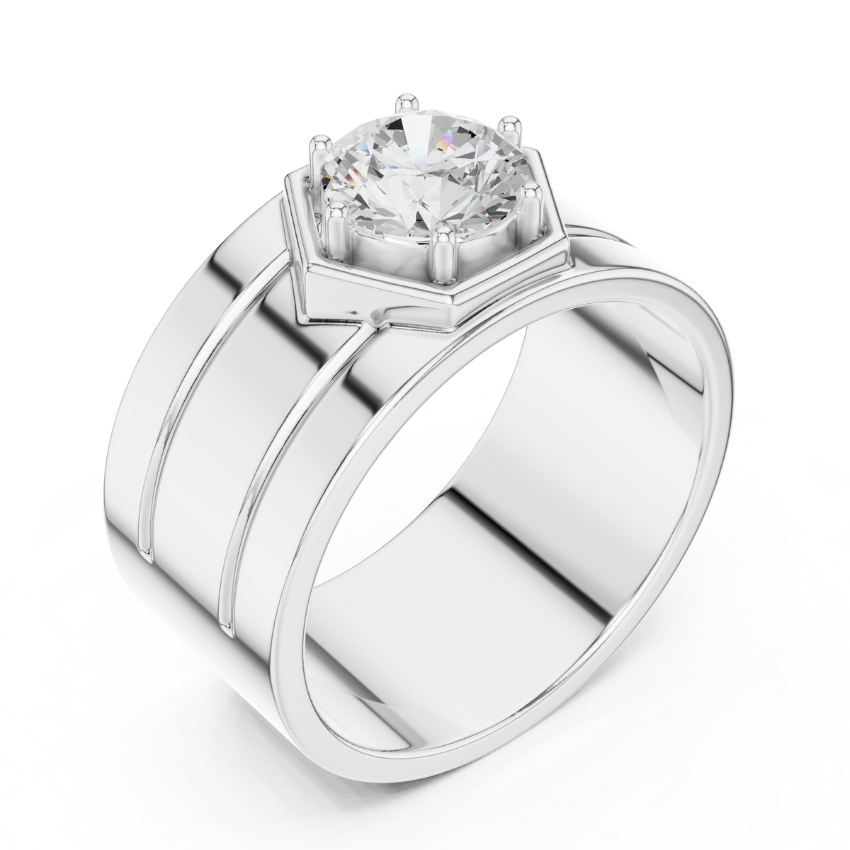 1.49 Ct Round Cut Lab Grown Diamond Classic Vintage Men's Unique Diamond Ring For Anniversary - HIGHCARAT DIAMONDS