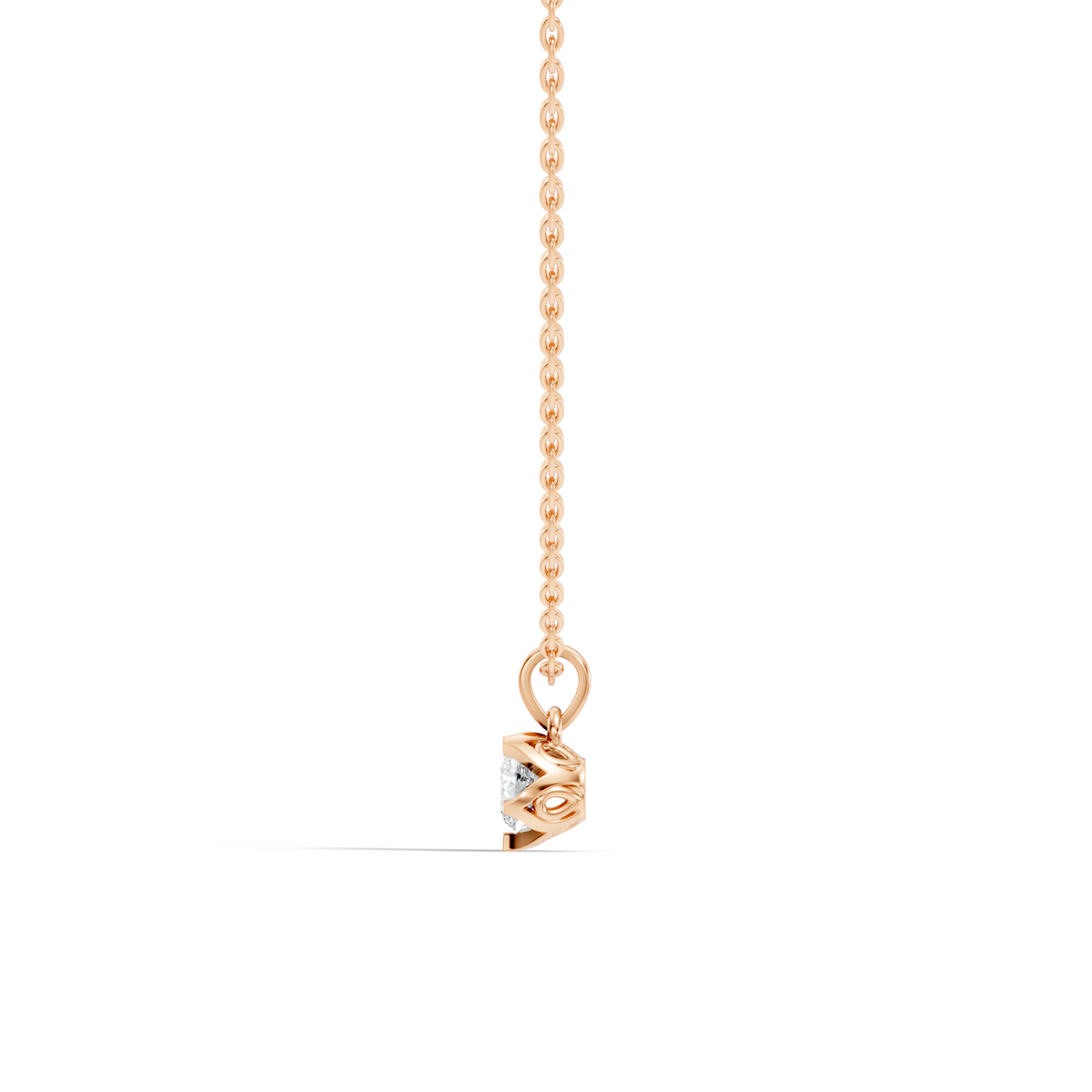 Round Cut Lab Grown Diamond Solitaire Vintage Pendant Alternate Angle