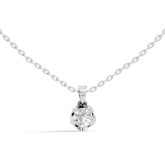 Round Lab Grown Diamond Vintage Pendant Side Profile Showing Setting