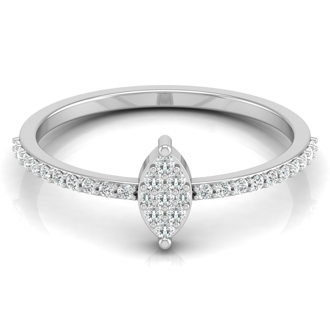 Round Cut Minimalist Eco-Friendly Lab Diamond Accent Ring In 18K Solid Gold Perfect Gift For Her - HIGHCARAT DIAMONDS