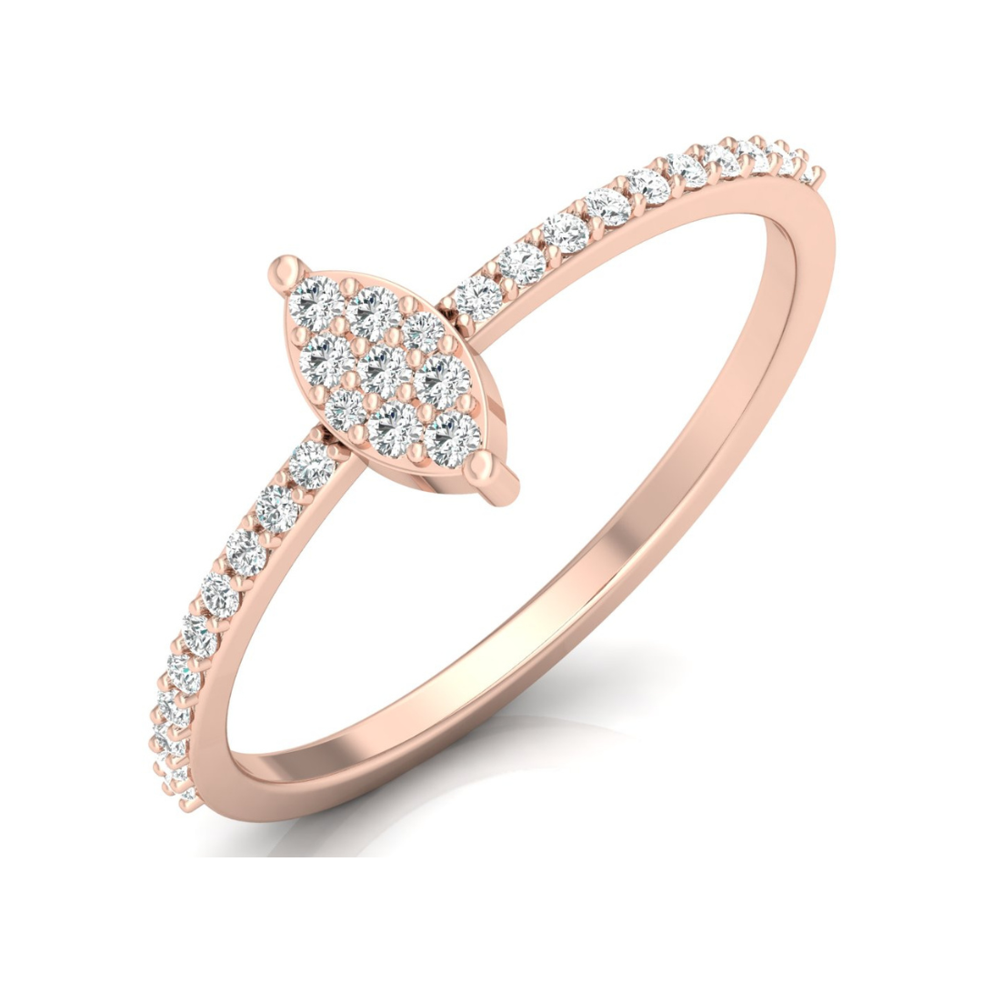 Round Cut Minimalist Eco-Friendly Lab Diamond Accent Ring In 18K Solid Gold Perfect Gift For Her - HIGHCARAT DIAMONDS