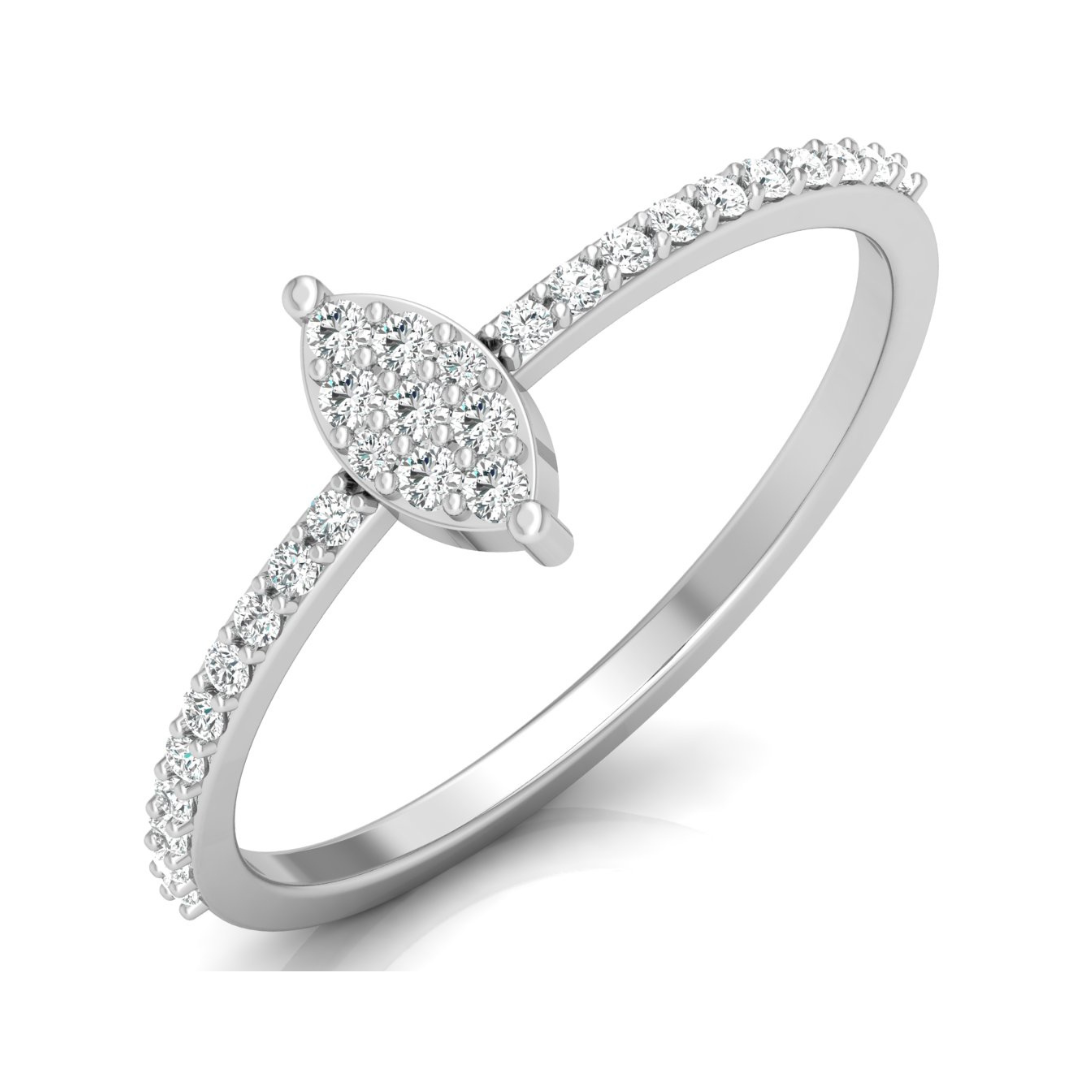 Round Cut Minimalist Eco-Friendly Lab Diamond Accent Ring In 18K Solid Gold Perfect Gift For Her - HIGHCARAT DIAMONDS