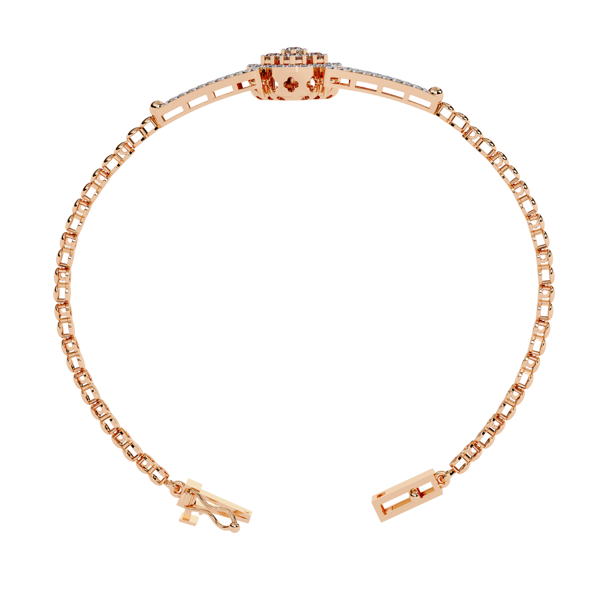 Round Cut Natural Diamond Elegant  Art Deco 10k Solid Yellow Gold Dainty Statement Cuff Bracelet For Women's - HIGHCARAT DIAMONDS