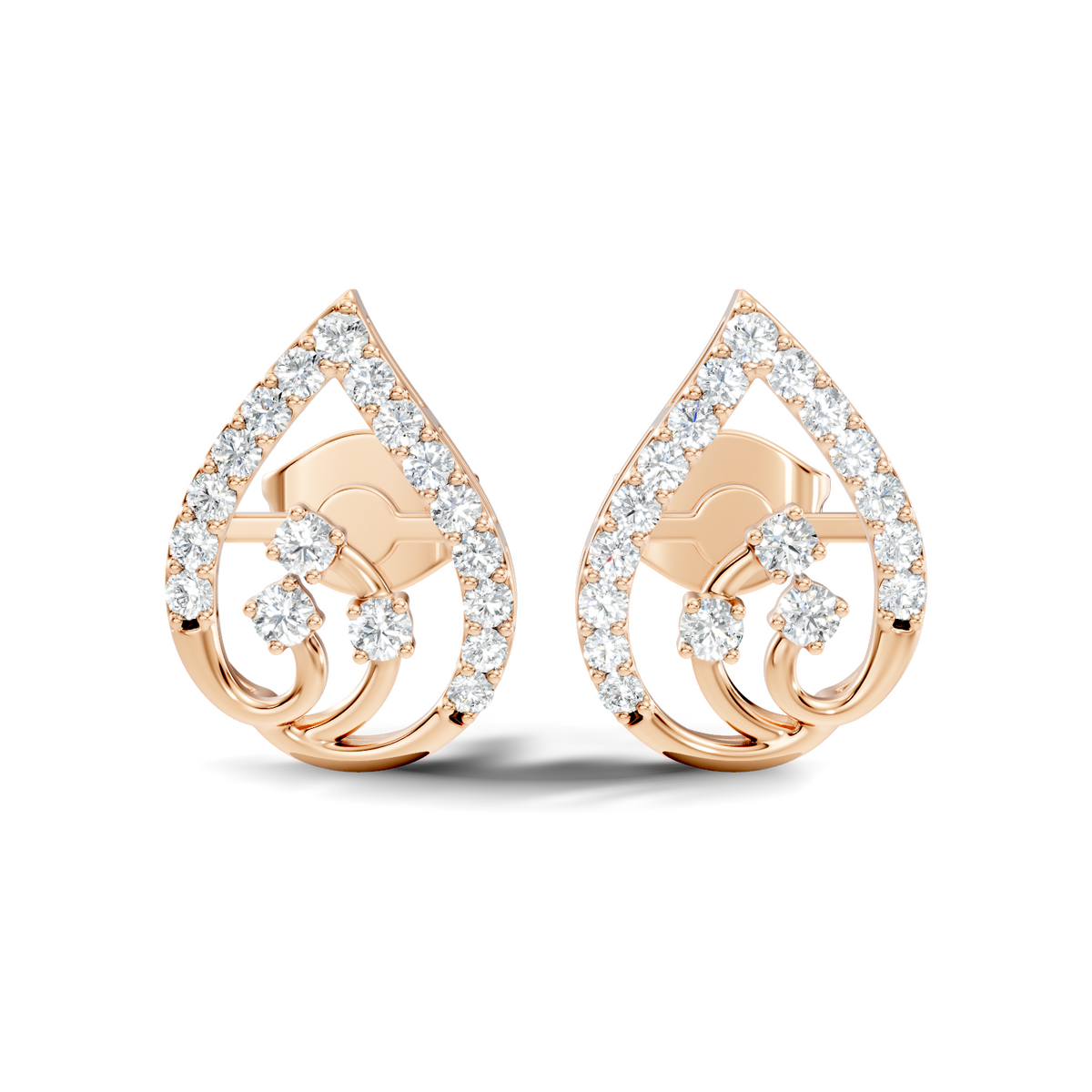 Round Shape Lab Grown Diamond 14k Solid Gold Ethical New Affordable Diamond Earrings For Women - HIGHCARAT DIAMONDS