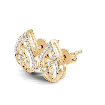 Round Shape Lab Grown Diamond 14k Solid Gold Ethical New Affordable Diamond Earrings For Women - HIGHCARAT DIAMONDS