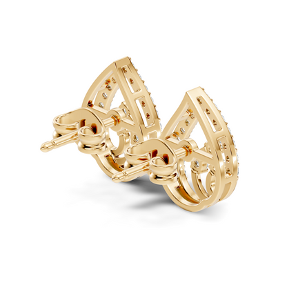 Round Shape Lab Grown Diamond 14k Solid Gold Ethical New Affordable Diamond Earrings For Women - HIGHCARAT DIAMONDS