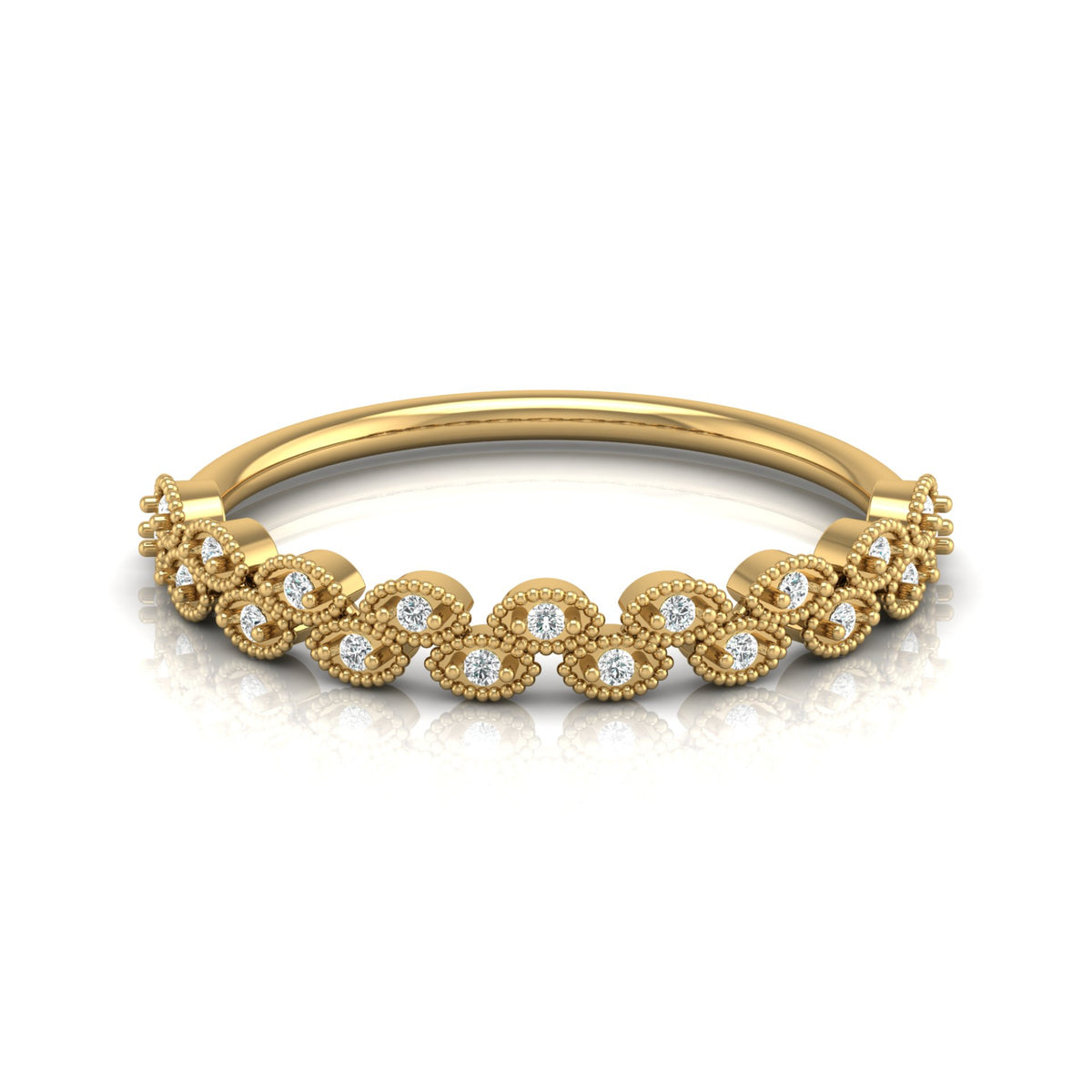 Round Cut Personalized Diamond Eternity Band Ring For Her in 14KT Solid Gold - HIGHCARAT DIAMONDS
