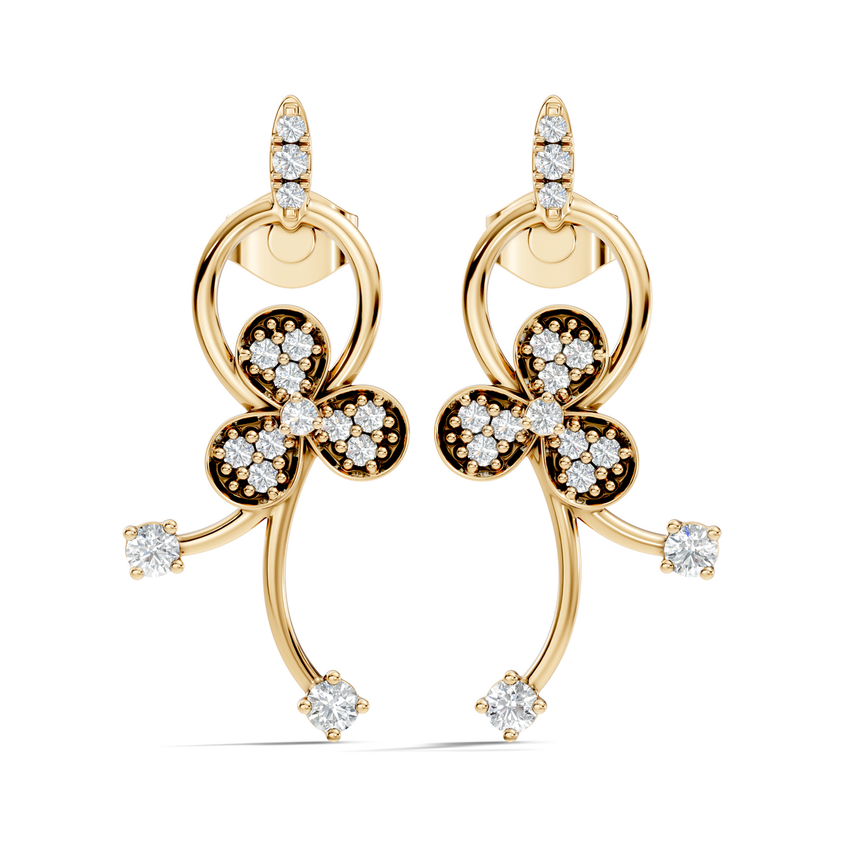 Round Cut Lab Grown & Natural Diamond Antique Delicate Stackable Party Wear Drop Stud Earrings For Her - HIGHCARAT DIAMONDS