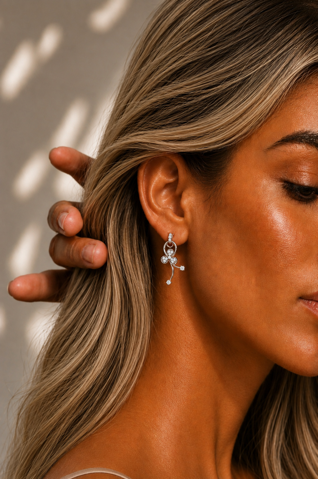 Round Cut Prong Set Lab Grown Drops Unique Diamond Earring - HIGHCARAT DIAMONDS #wearthelook