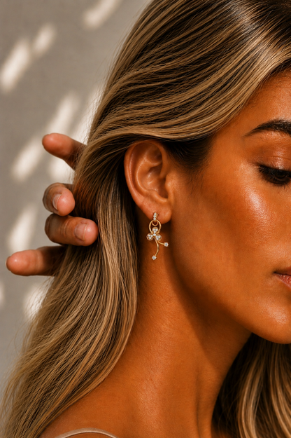 Round Cut Prong Set Lab Grown Drops Unique Diamond Earring - HIGHCARAT DIAMONDS #wearthelook