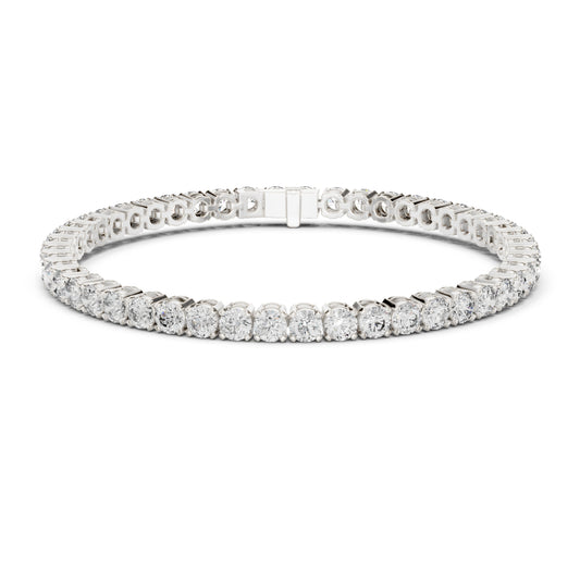 18k Solid Yellow Gold Vintage Minimalist 6.72Ct Round Cut Diamond Dainty Wedding Tennis Bracelet For Women's - HIGHCARAT DIAMONDS