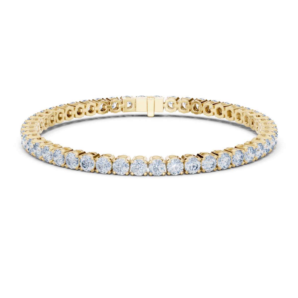 18k Solid Yellow Gold Vintage Minimalist 6.72Ct Round Cut Diamond Dainty Wedding Tennis Bracelet For Women's - HIGHCARAT DIAMONDS