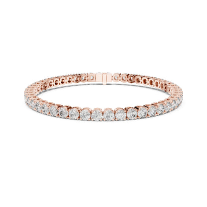 18k Solid Yellow Gold Vintage Minimalist 6.72Ct Round Cut Diamond Dainty Wedding Tennis Bracelet For Women's - HIGHCARAT DIAMONDS