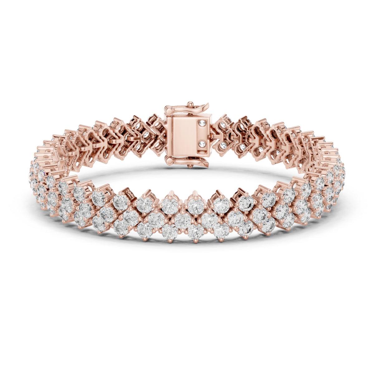 6.00Ct Round Cut Top Grade Diamond Elegant Three Row Prong Set Classic Wedding Tennis Bracelet For Women's - HIGHCARAT DIAMONDS